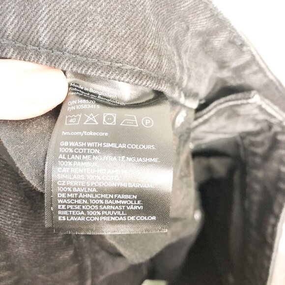 NWT H&M Black High Rise Denim Shorts 10 - Picture 11 of 11